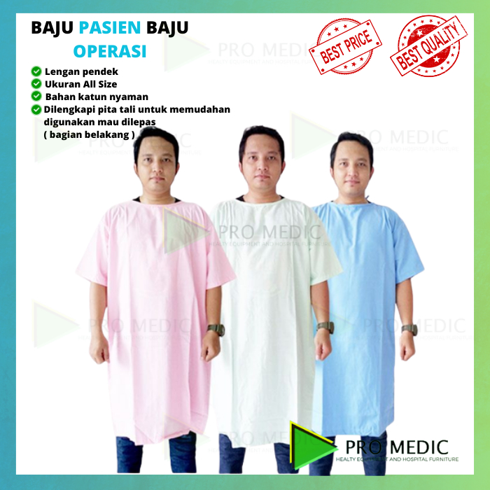 Baju Pasien | Seragam Pasien Operasi | Ikat Belakang
