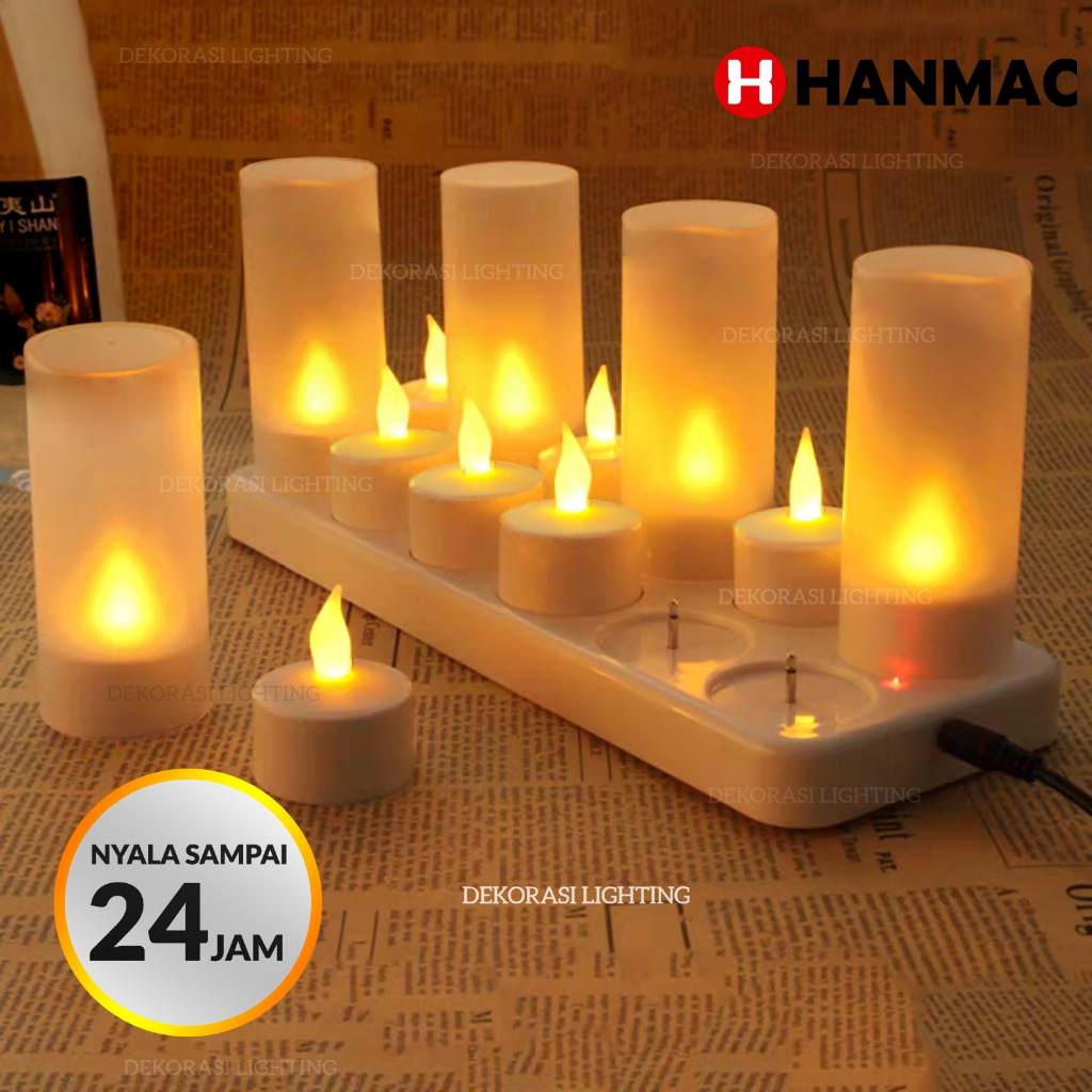 Lampu lilin led charger elektrik lampu tidur lampu bar hias pesta