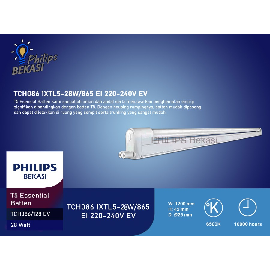 Philips Lampu TL5 TCH086 1XTL5-28W/865 HF 220-240V EV