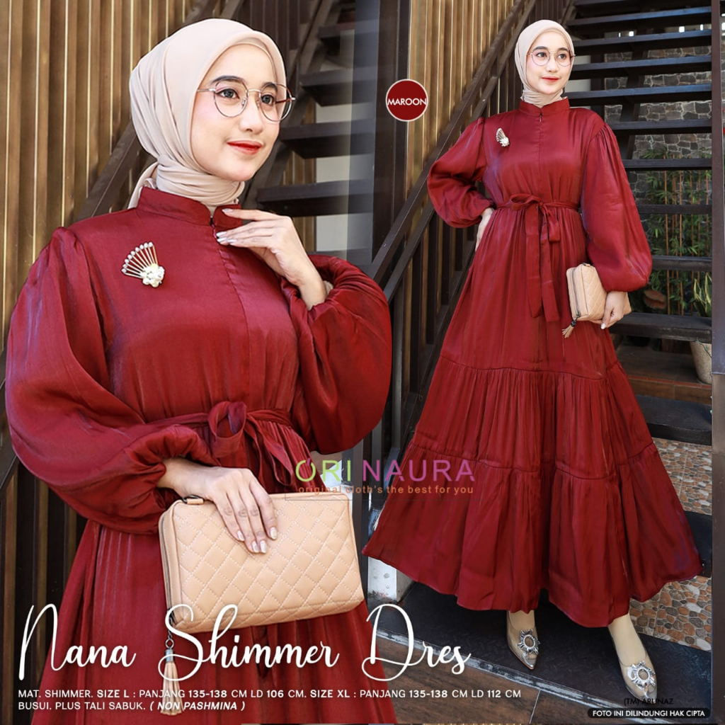 Nana Shimmer Dres Premium Shimmer Silk Original Produk By Orinaura