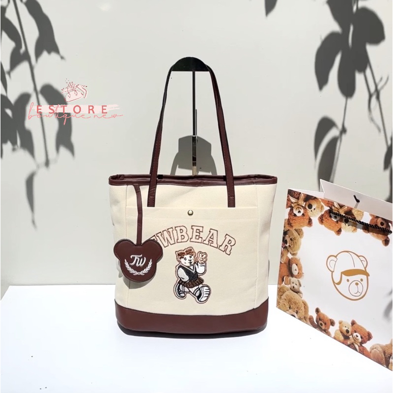 Tas Wanita Ttwn Tote Canvas FREE Paperbag TTWN