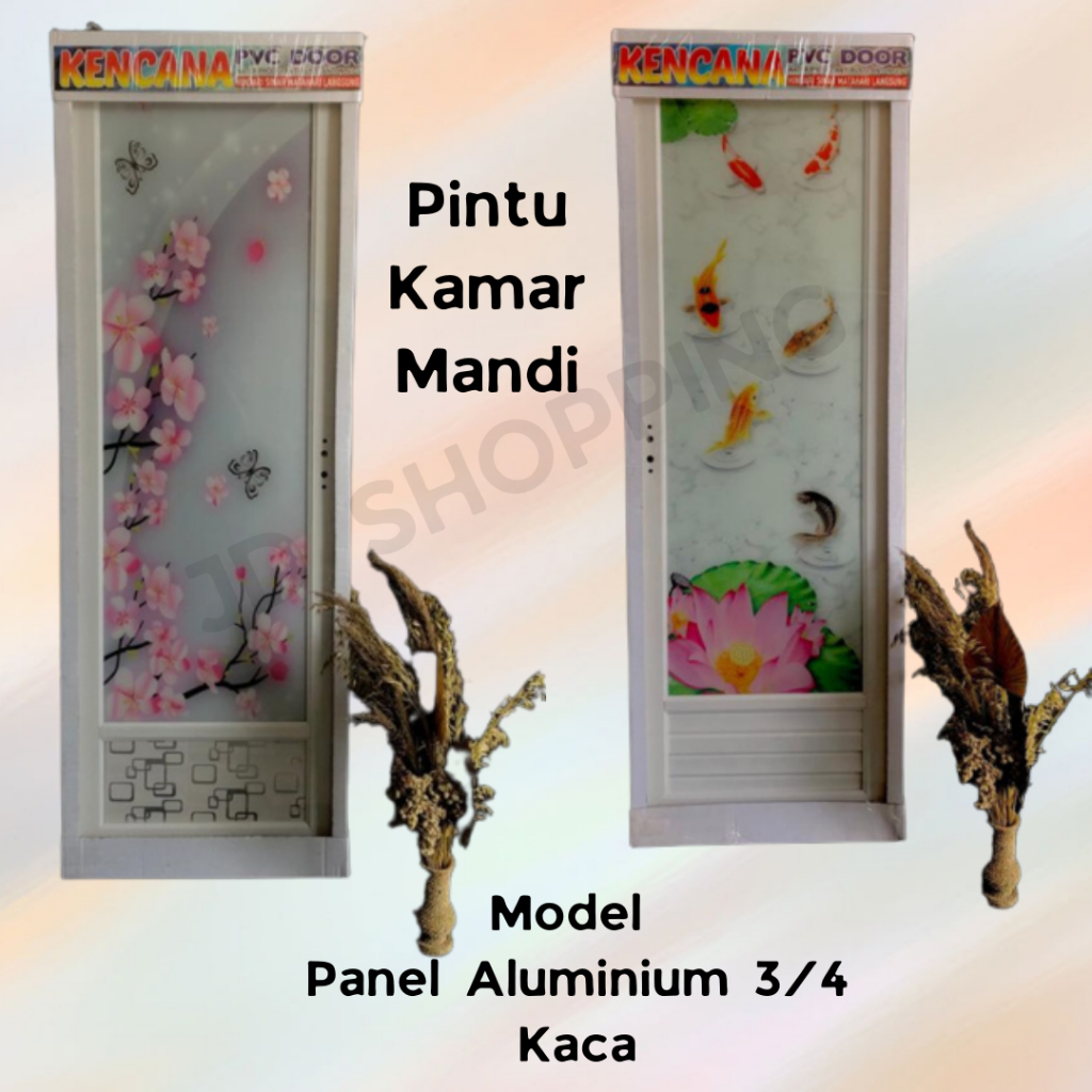 Pintu Kamar Mandi Motif Panel Aluminium 3/4 Kaca