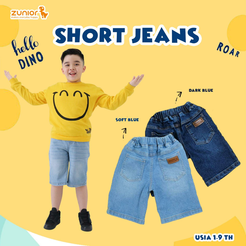 Celana Jeans  Pendek SHORT JEANS Anak Premium Zunior