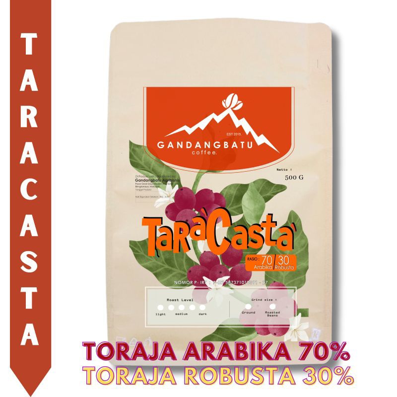 

Kopi Toraja Blend Arabika Robusta Gandangbatu Taracasta kemasan 500 gram