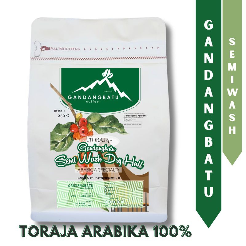 

Kopi Toraja Arabika Gandangbatu 250 gram Semi Wash