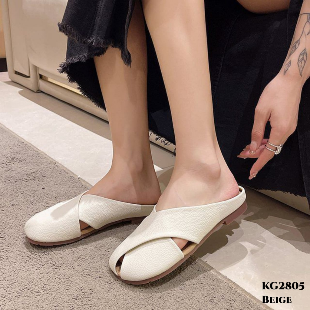 WYN SANDAL FLAT SLIPPERS FASHION KOREA KG2805