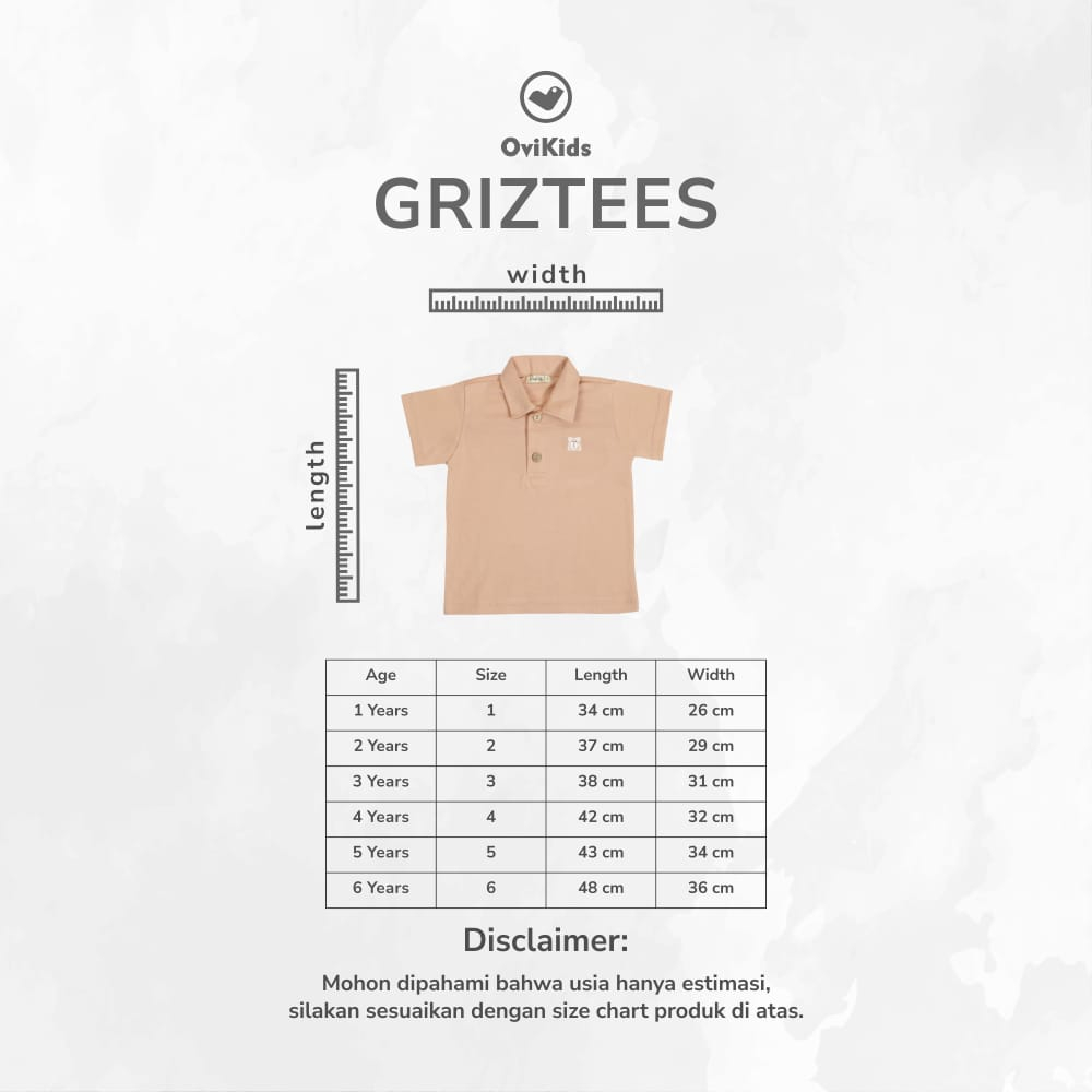 Griztees Kaos Kerah Kaos Anak Usia 2 Sd 6 Tahun -KBS