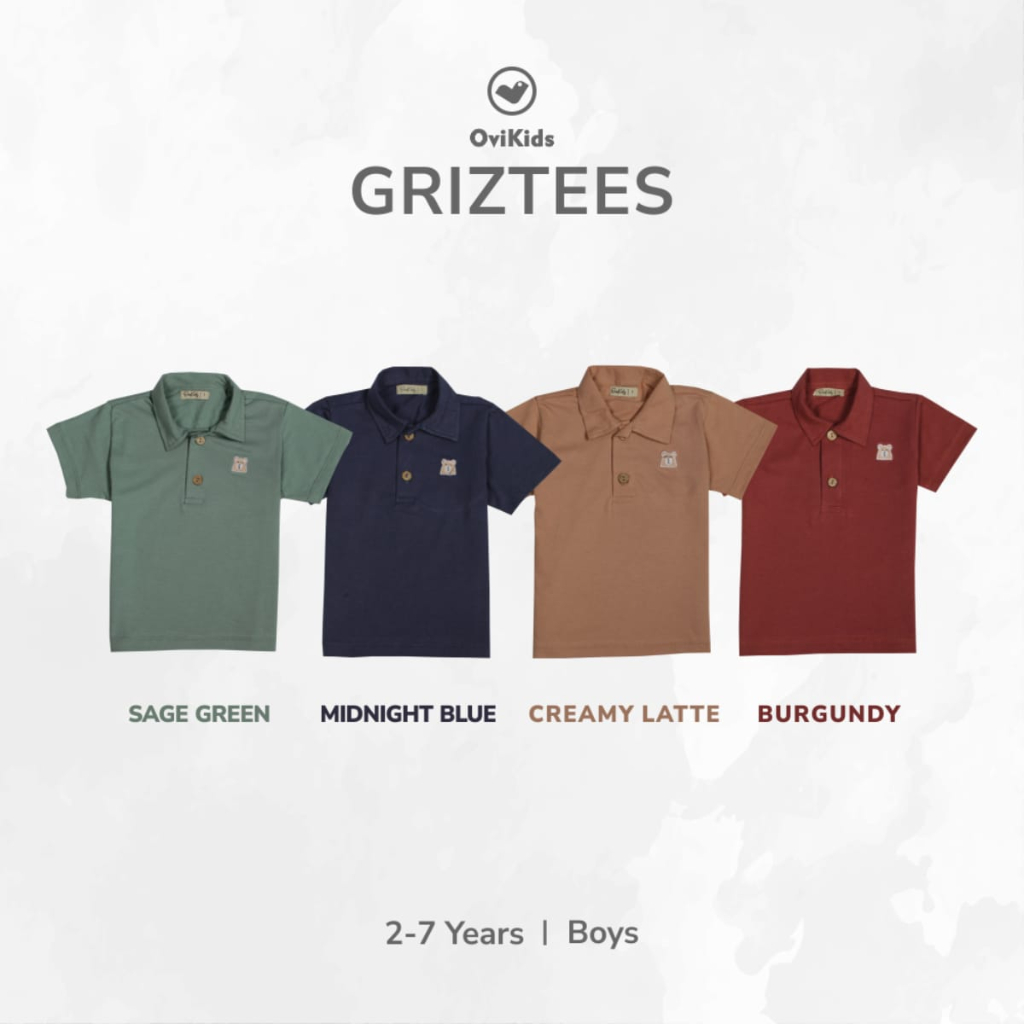 Griztees Kaos Kerah Kaos Anak Usia 2 Sd 6 Tahun -KBS