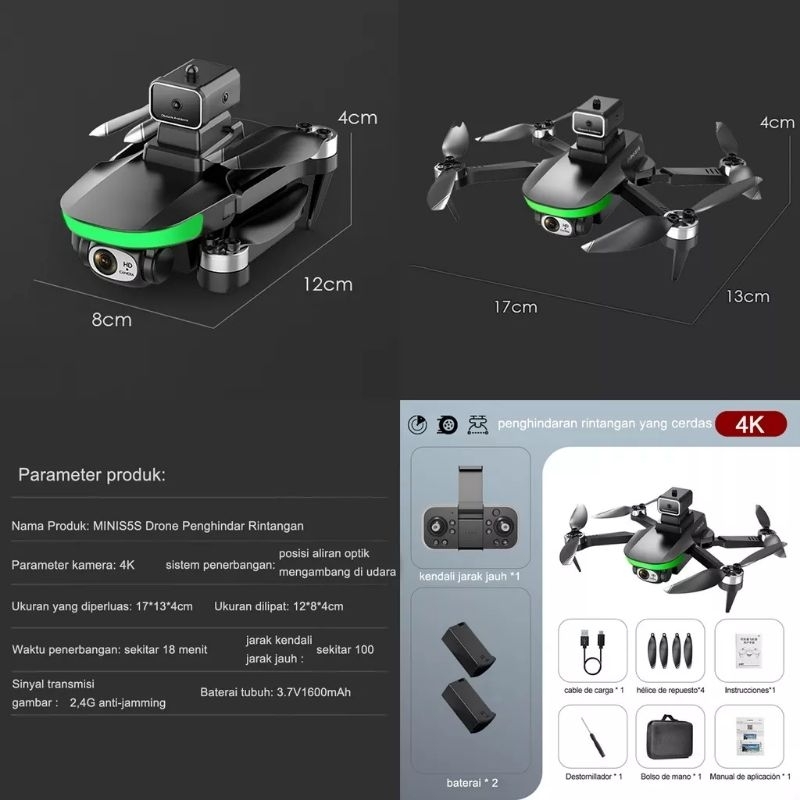 PROMO 11 HARI !! Drone S5S Brushles 6K kamera &amp; optical flow