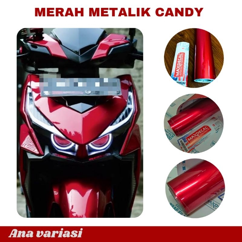 skotlet motor merah candy skotlet mobil merah metalik candy stiker skotlet motor merah metalik candy