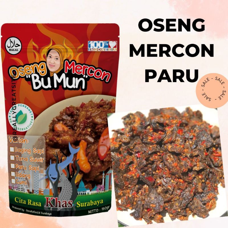 

sambal/oseng mercon paru bu mun/ 50 & 150 gram