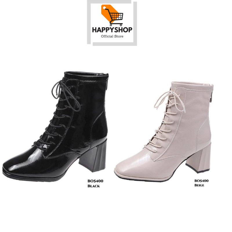 Boots Wanita Hak Sepatu Boots Wanita Hak Sedang Kulit Sintetis Model 253