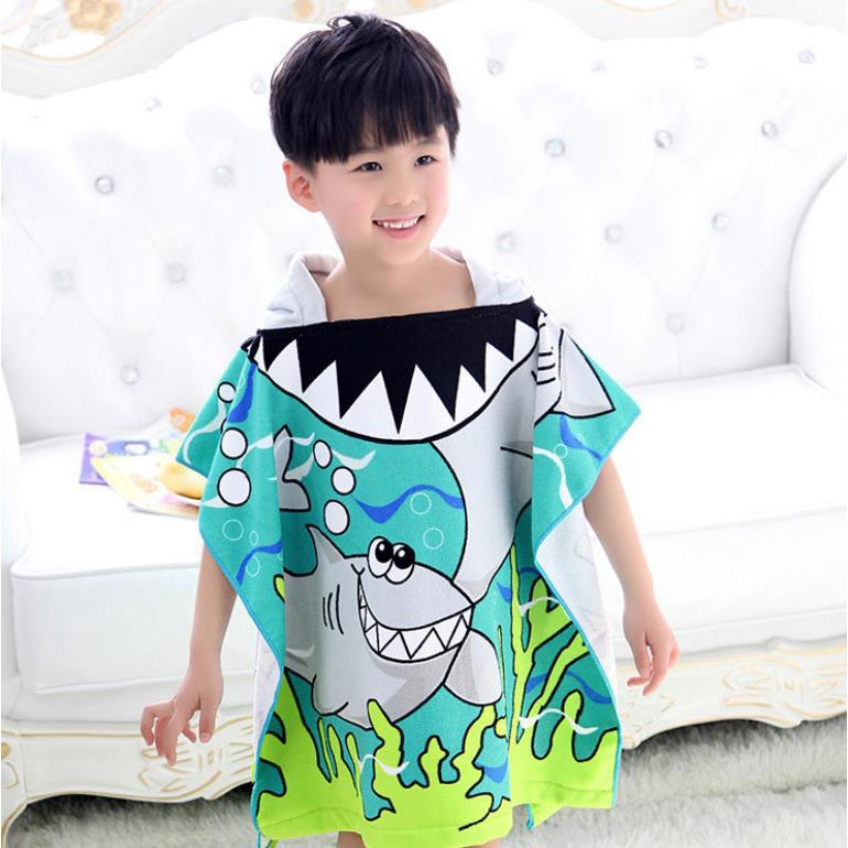 IL - Handuk Baju Anak Motif Handuk Ponco Karakter Bertopi / Handuk Mandi Anak / Hoodie Towel