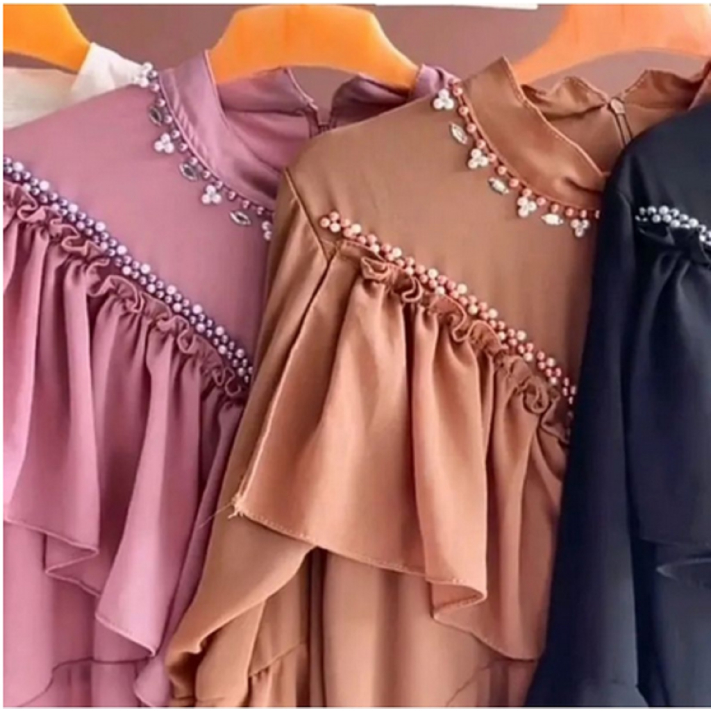 GAMIS CERUTY MUTIARA PAYET FULL FURING LD 110 PB 140 GAMIS PESTA MEWAH