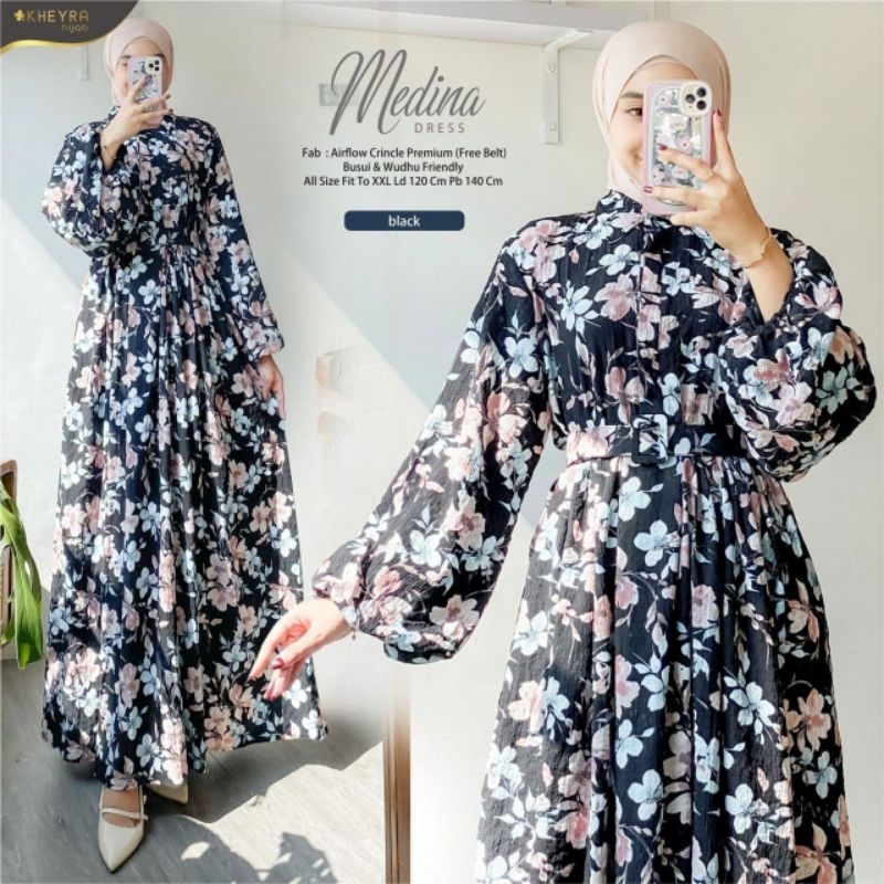 MEDINA DRES/ MAXI MOTIF BUNGA JUMBO PREMIUM XXL ORI