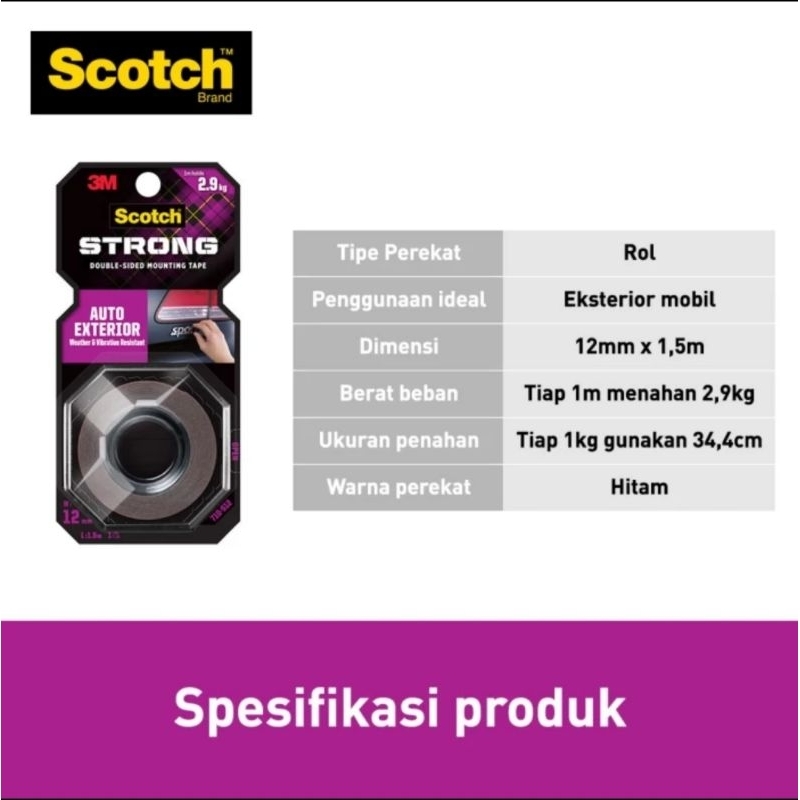 

Scotch 3m auto exterior perekat isolasi mounting tape 12MM × 1,5 M 710-S12