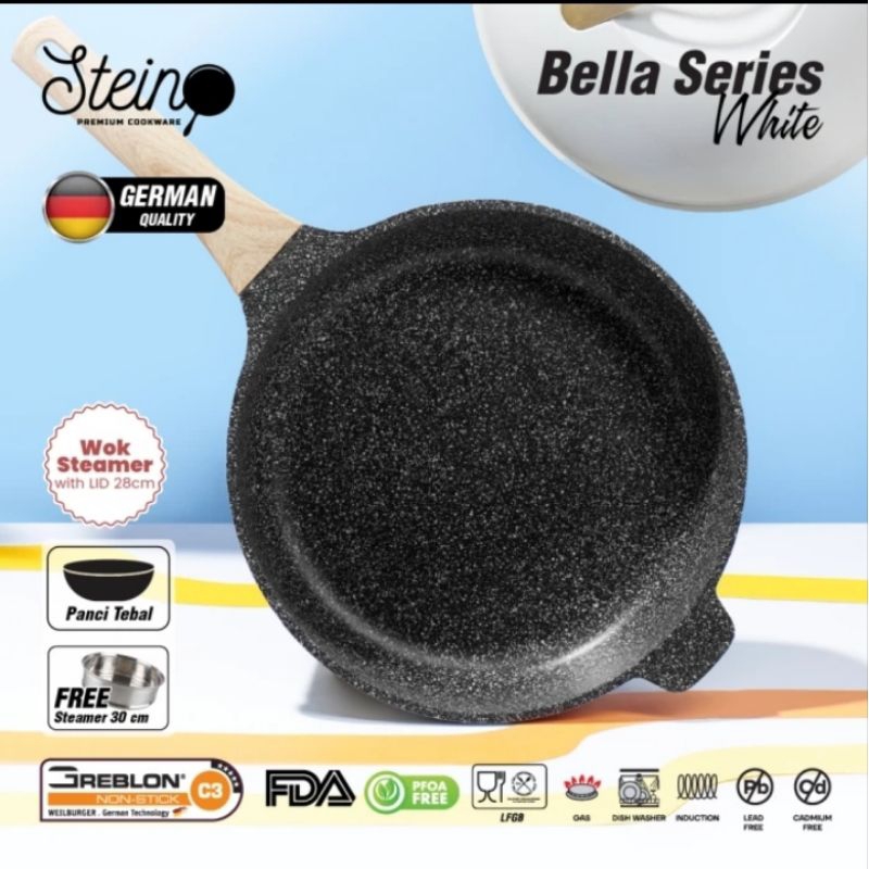 Stein Bella Series kukusan panci Granite Coating Greblon German