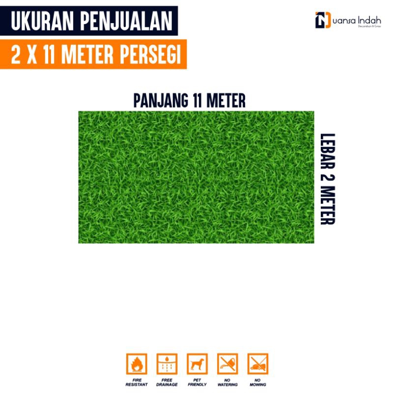RUMPUT SINTETIS SWISS STANDAR UKURAN 2x11 METER