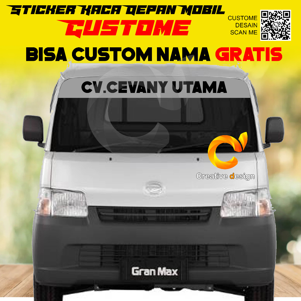 STICKER KACA DEPAN MOBIL GRANDMAX CUSTOM