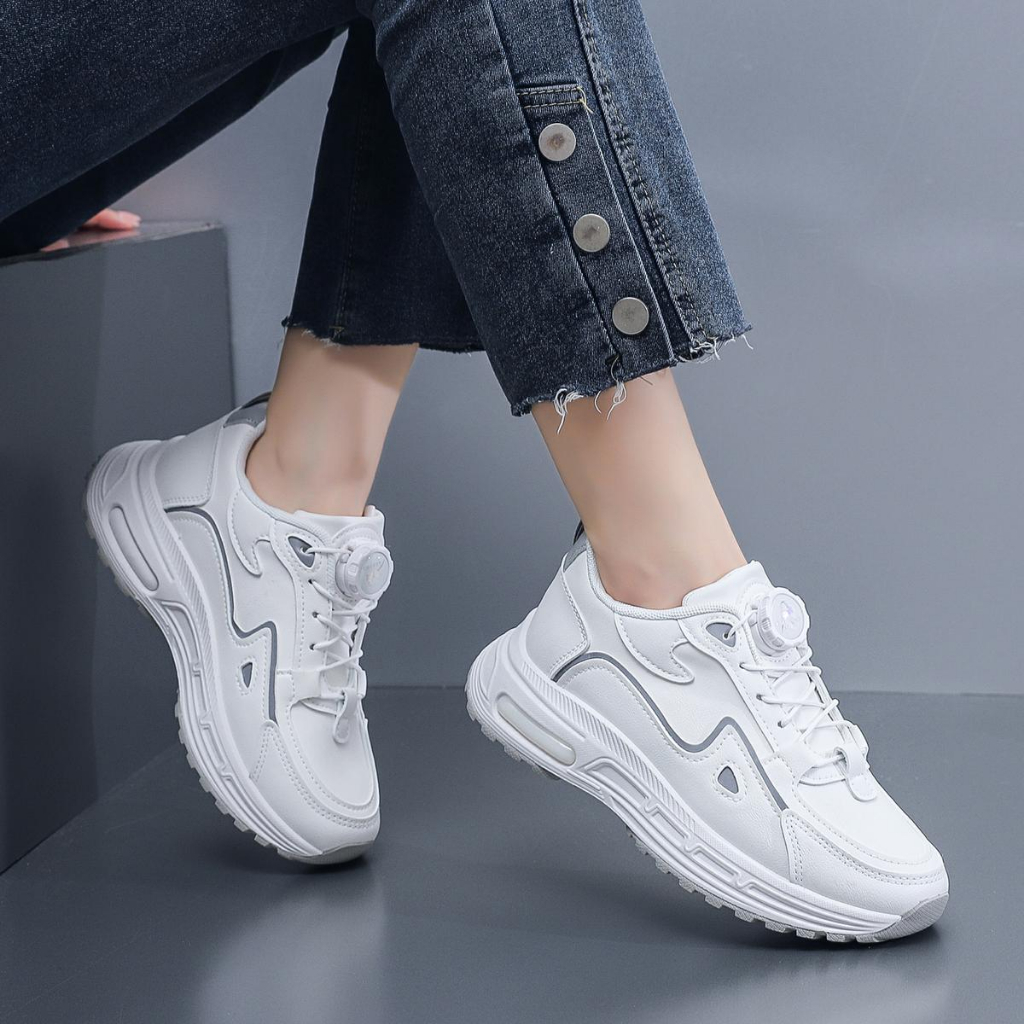 LURAD Sepatu Putih DLX108 Sepatu Wanita Sepatu Tali Putar Sepatu Cewek Fashion Sepatu Elegan Sepatu Tali Kwalitas Bagus Sepatu Sporty