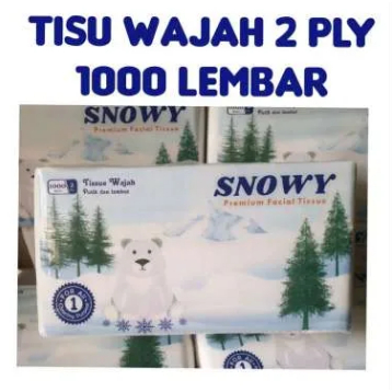 Tisu Wajah Tisu muka Snowy 1000's / Tissue facial 1000'Sheet Snowy 2 Ply