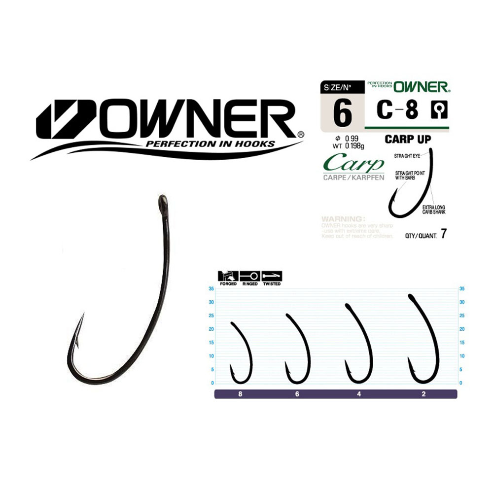 OWNER C-8 (Carp Up) 53268 Single Hook Kail Pancing Made in Japan