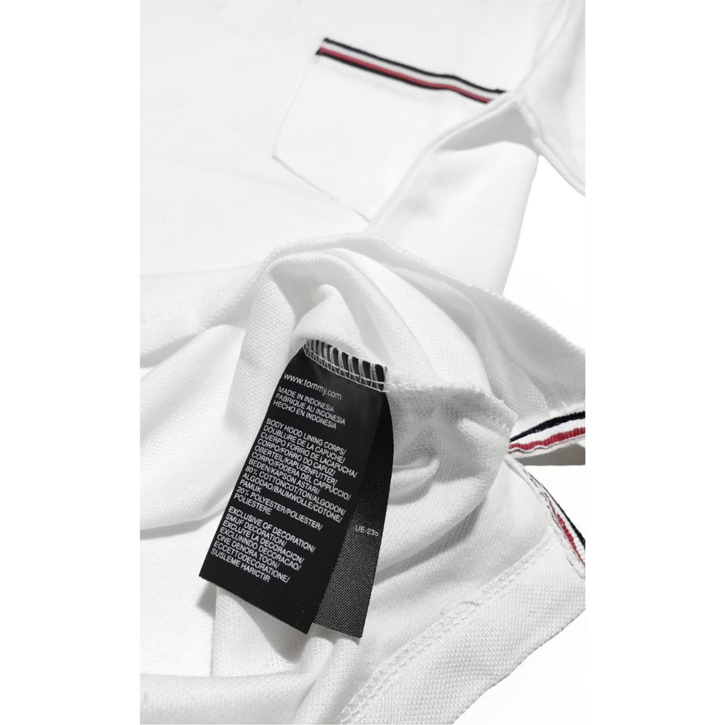 Tommy Hilfiger Tshirt Distro Premium Motif Kerah Kombinasi Baju Kaos Pria Lengan Pendek M.L.XL / TShirt / Kaos Embos