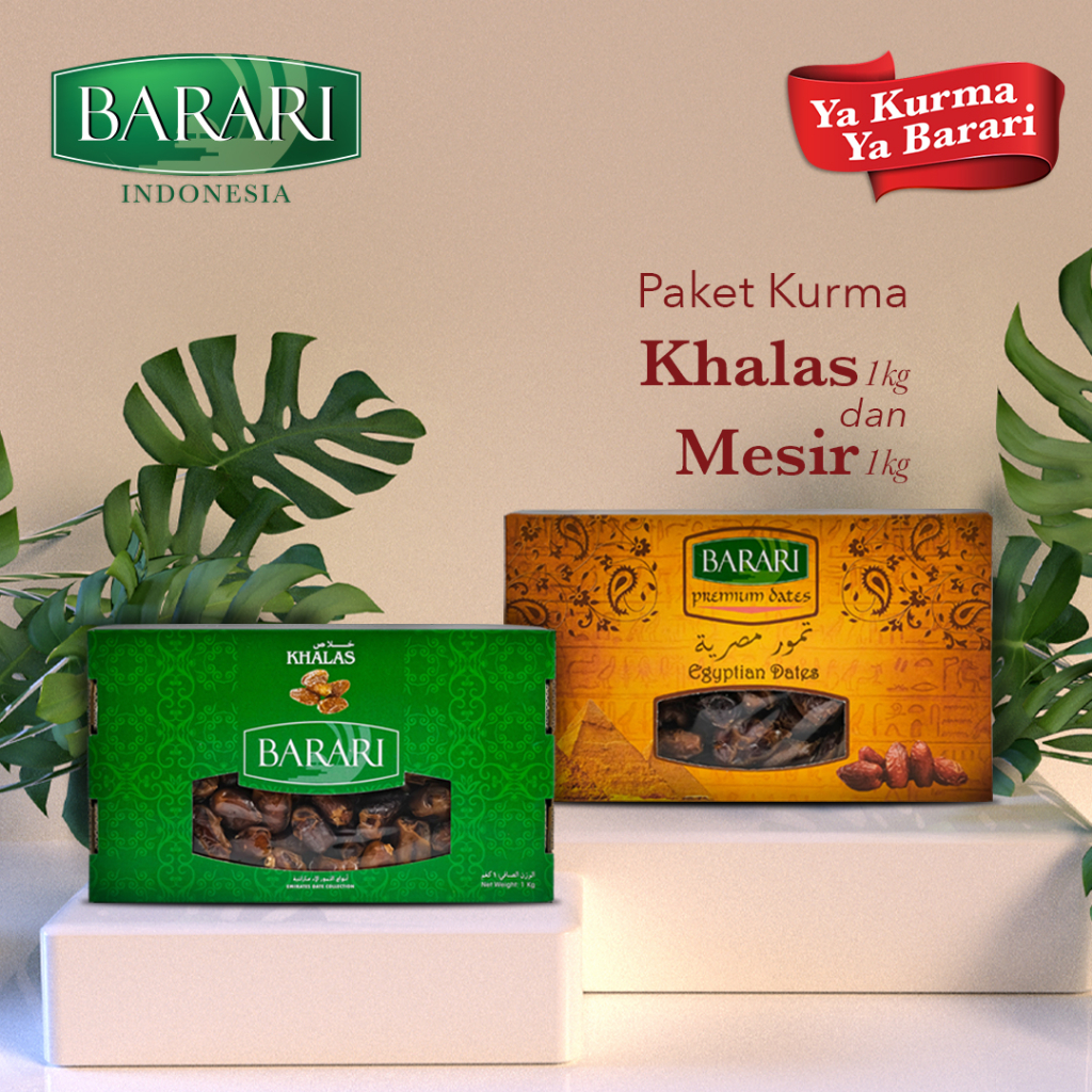 

BARARI Khalas Kurma Emirat dan Kurma Mesir 1 Kg Premium Dates High Quality Tekstur Legit Dan Lembut