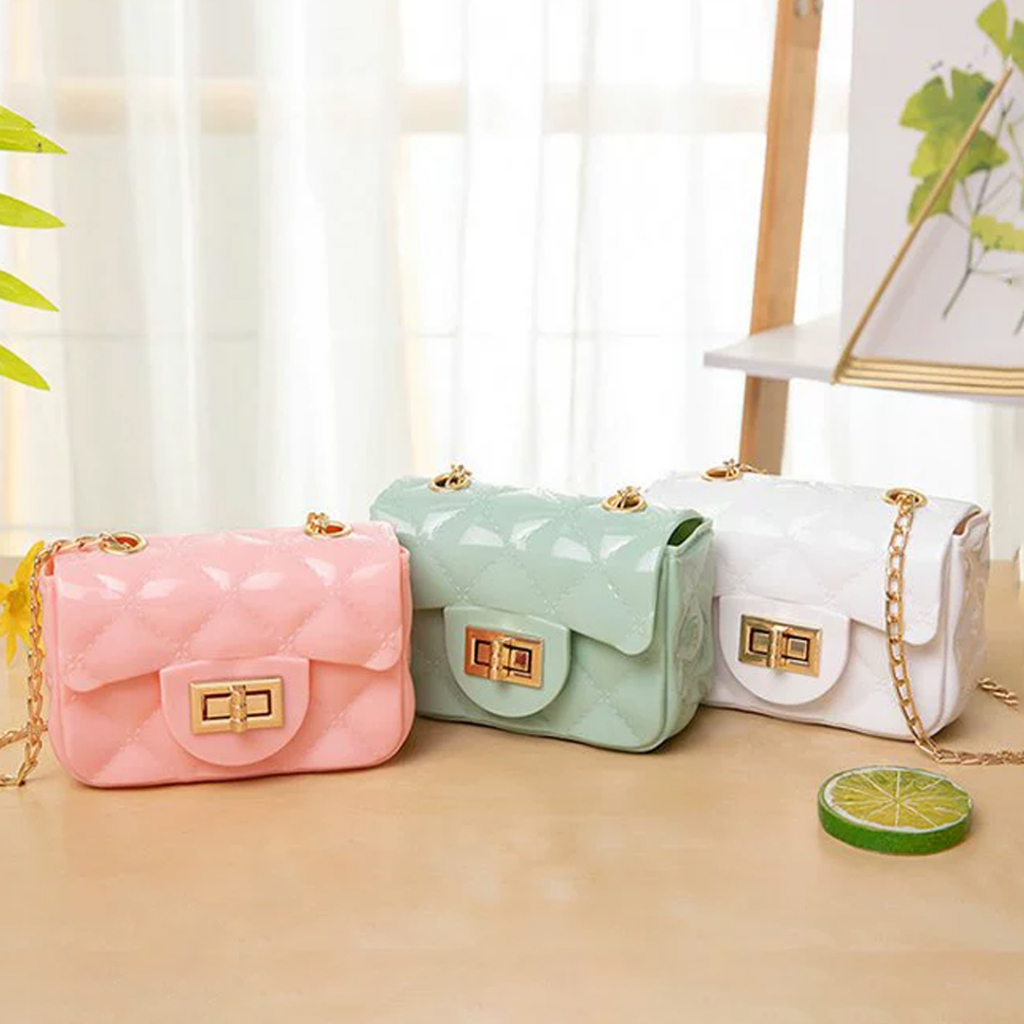 OSM JKT T5888 Tas Jelly Selempang Mini / Tas Sling Bag Jelly Polos Gaya Korea Import / Tas Selempang Wanita / Slingbag Wanita