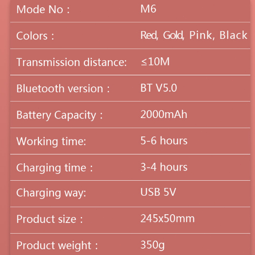 M6 Kapasitor Mikrofon Bluetooth Nirkabel Mikrofon Karaoke Ponsel Dengan Mikrofon Audio Terintegrasi Tws Duet Karaoke Treasure