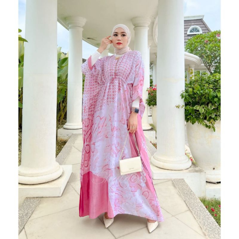 KAFTAN FANTA SILK SUTRA DRESS GAMIS KAFTAN BATIK CAP PEKALONGAN