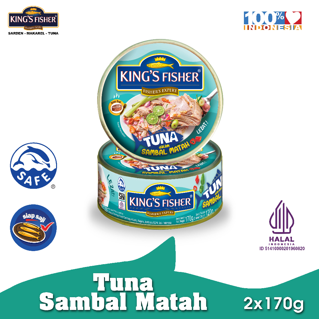 

Paket 2 Pcs King's Fisher Tuna Sambal Matah Daging Tuna Makanan Kaleng 170 g