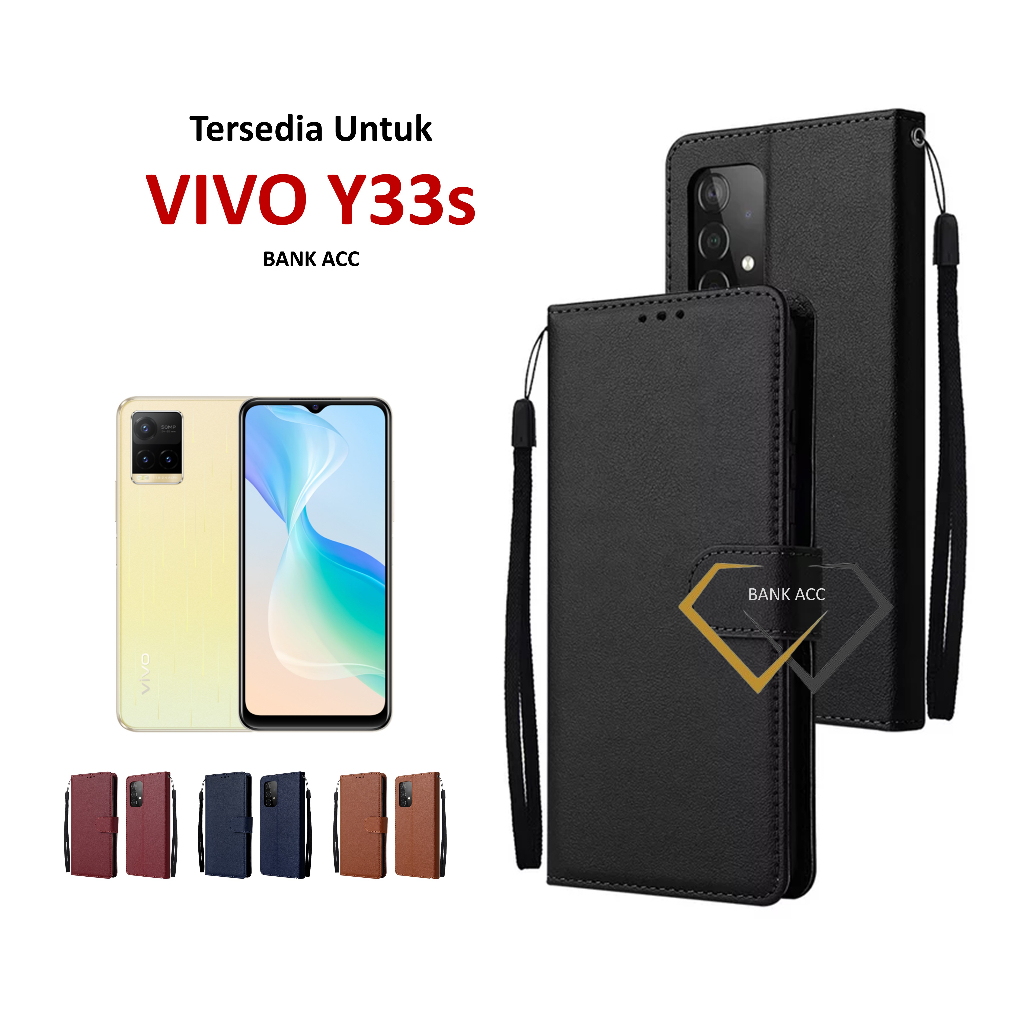 Case VIVO Y33s Casing Flip Dompet Kesing HP Kulit Premium