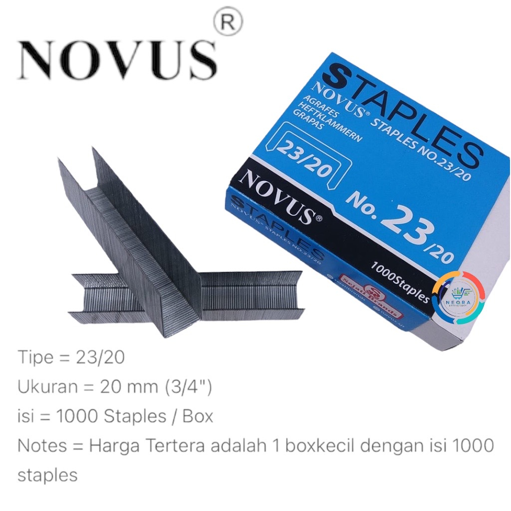 

Novus Isi Stapler Jilid 23/20 | Staples 20 mm