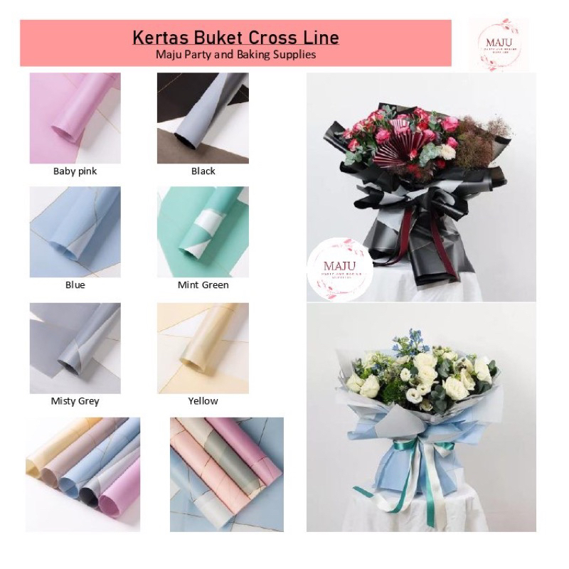 

(20 lembar per pax) Kertas Buket Cross Line / Flower Wrapping / Kertas Bunga / Flower Paper / Cellophane Paper / Kertas Kerajinan Bunga