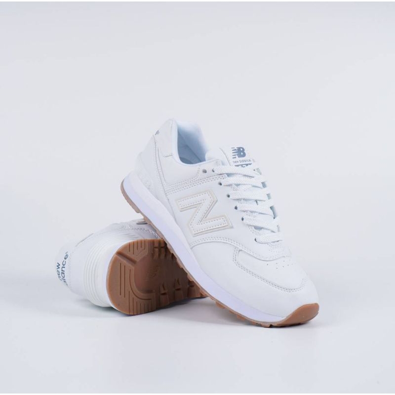 Sepatu NB 574 Leather White Gum