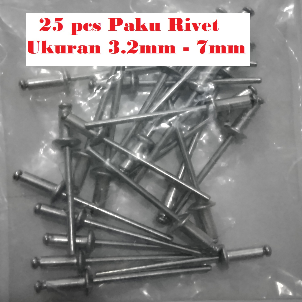 Paku Rivet Ukuran 3.2mm -7mm