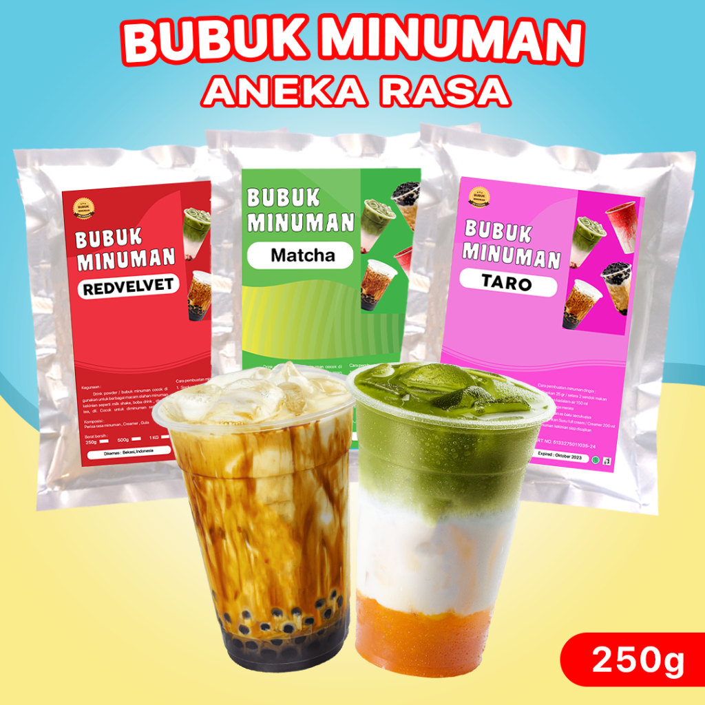 BUBUK MINUMAN RASA 1KG / BUBUK MINUMAN 1KG / SERBUK MINUMAN 1KG / BUBUK MINUMAN BOBA / BUBUK MINUMAN KEKINIAN 1KG / SERBUK MINUMAN KEKINIAN