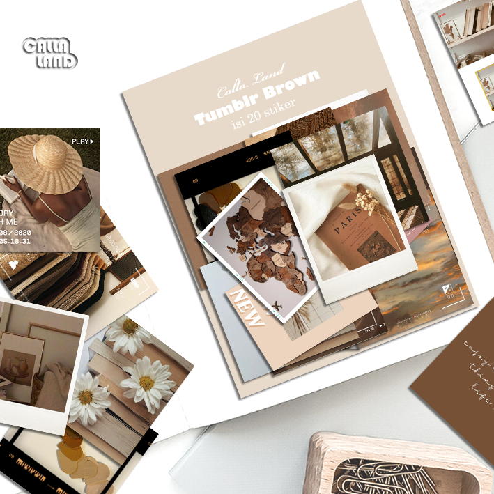 

Calla Land 20Pcs Sticker Pack Bentuk [TUMBLR BROWN] Aesthetic for Bullet Journal Decoration Planer Diary Scrapbook DIY Gift
