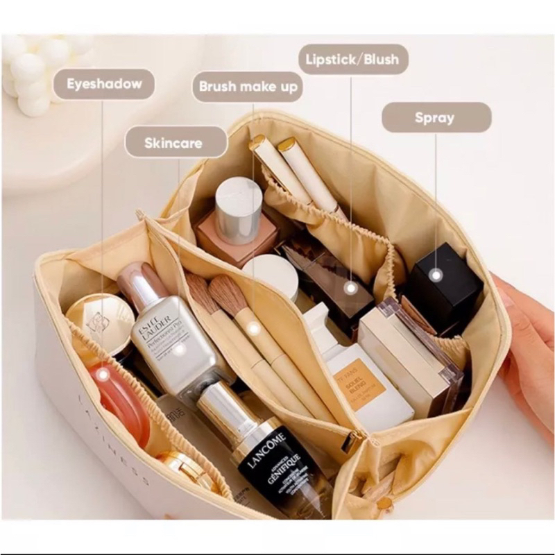 LIO BAG Tas Kosmetik Pouch Makeup Travel Tas Portable Make Up Tas Kosmetik Sekat Wanita Travelling Bag Organizer Toiletries Bag