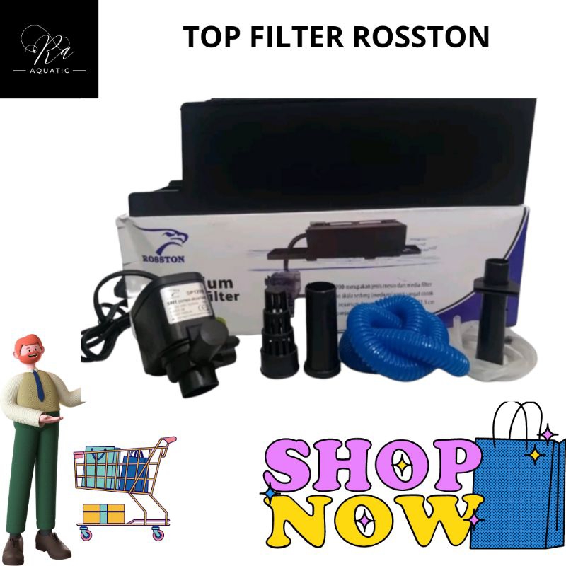 Mesin Pompa Aquarium Top Filter Box Komplit 3 in 1Komplit Rosston 1200 Roston high