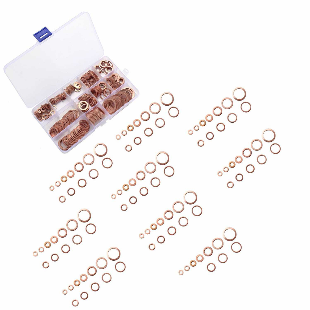 Ring Baut Gasket Bolt &amp; Nut Flat Ring Tembaga M5-M22 280PCS - L2280