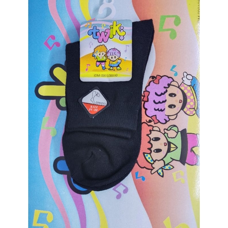 Twiki School Socks - Kaos Kaki Sekolah Hitam Polos - Di Atas Mata Kaki