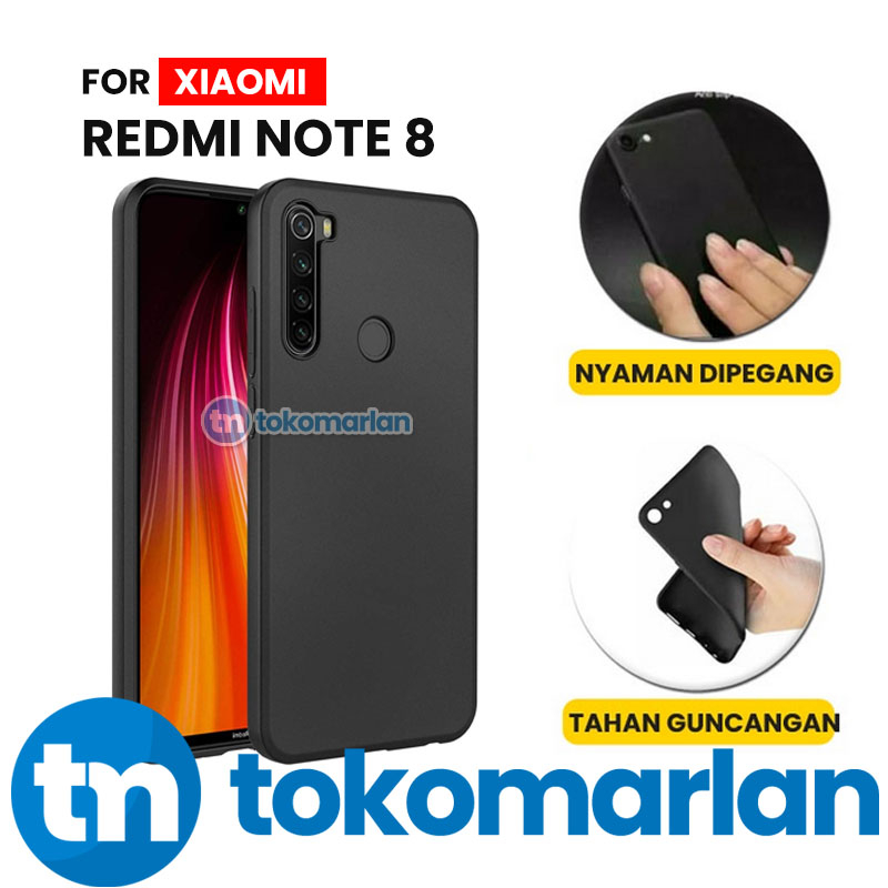 Case Blackmate Xiaomi Redmi Note 8 Softcase Casing Warna Hitam Polos / Black Mate Matte  / Blackmatt