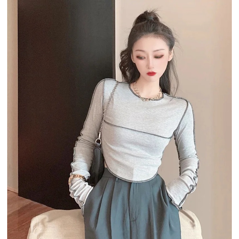 BLOUSE KOREA - BLOUSE CROP - MILETIA BLOUSE