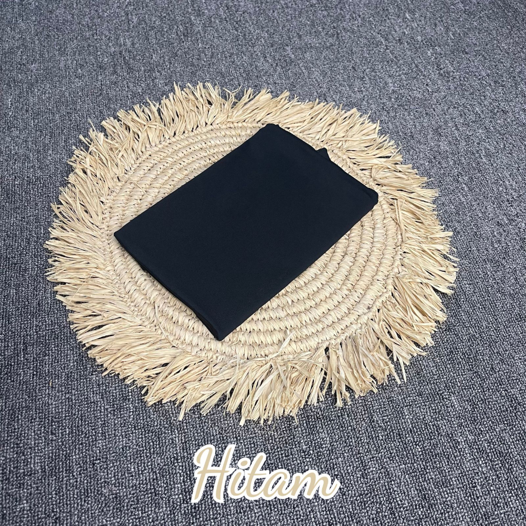 Pashmina Kaos Jersey II Hijab Jersey II Pashmina Mleyot Flowly-HITAM