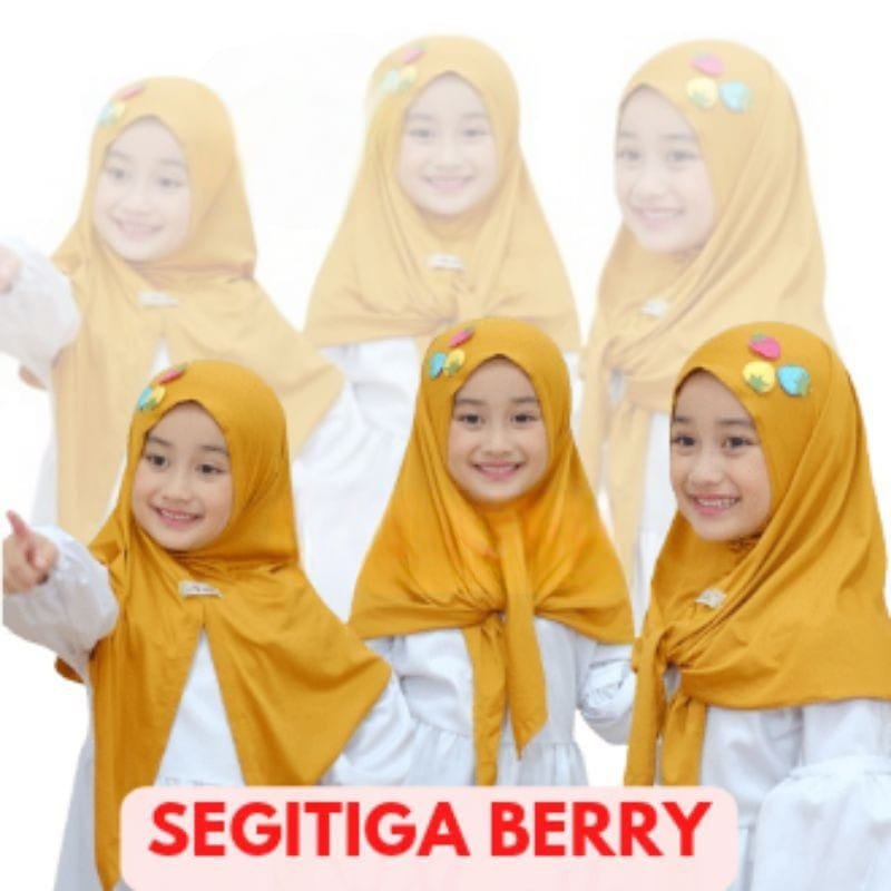Kerudung Anak Perempuan Segitiga Instan Berry/Segitiga Strawberry Anak