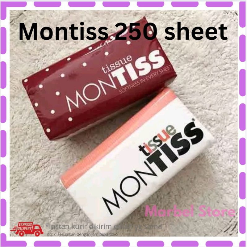 Tissue montiss 250 sheets 2 ply / montis tisu 250 lembar facial refil