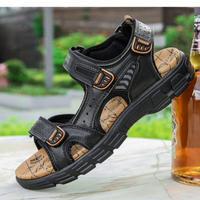 Sandal Pria Kulit ORIGINAL Kulit Sapi 100% Sandal Gunung Pria SK 01 Sandal Lifestyle Cowok Casual Import Sandal Outdoor Tahan Air Sendal Traveling Terbaru Sepatu Sandal Trendy