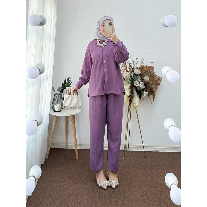 One Set Lady Crush / One Set Jumbo Kekinian Kerah Kemeja